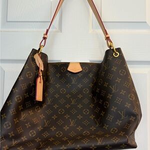 Source Unknown Dark Brown Patterned Shoulder Bag